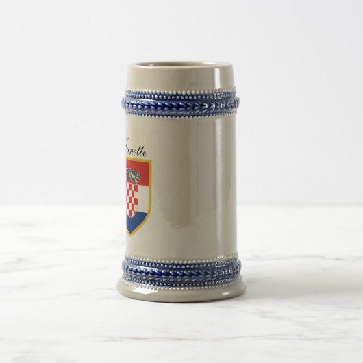 Kroatische vlag gepersonaliseerd bierpul (Center)