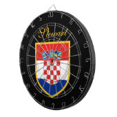 Kroatische vlag gepersonaliseerd dartbord (Voorkant Rechts)