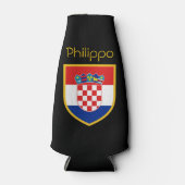 Kroatische vlag gepersonaliseerd flesjeskoeler (Voorkant)