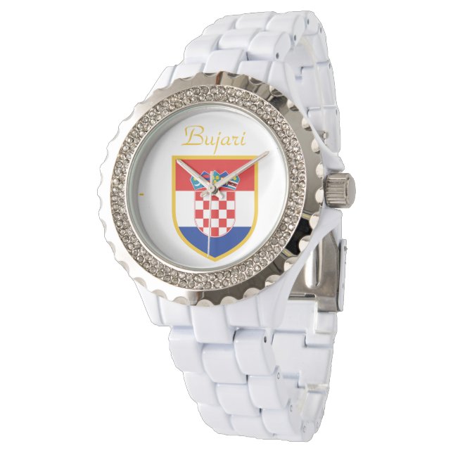 Kroatische vlag gepersonaliseerd horloge (Gekanteld)
