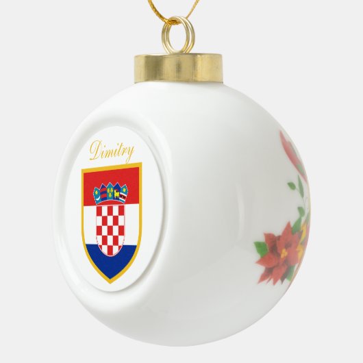 Kroatische vlag gepersonaliseerd keramische bal ornament (Rechts)
