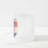 Kroatische vlag gepersonaliseerd matglas koffiemok (Center)