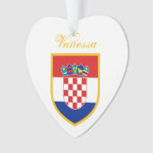 Kroatische vlag gepersonaliseerd ornament (voorkant)