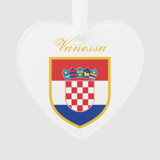 Kroatische vlag gepersonaliseerd ornament (voorkant)