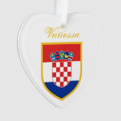 Kroatische vlag gepersonaliseerd ornament (voorkant)