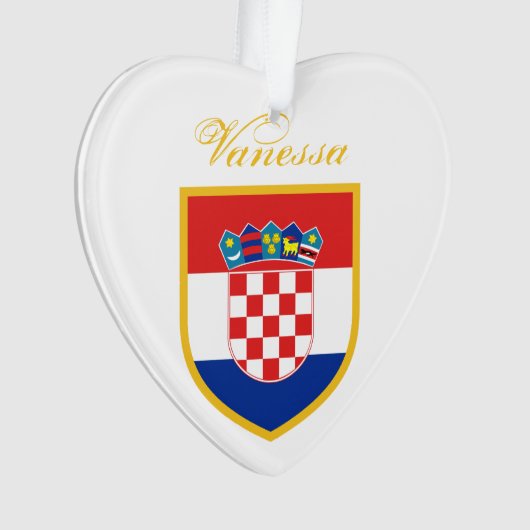 Kroatische vlag gepersonaliseerd ornament (voorkant)