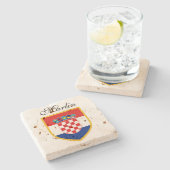 Kroatische vlag gepersonaliseerd stenen onderzetter (Zijkant)