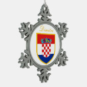 Kroatische vlag gepersonaliseerd tin sneeuwvlok ornament (Links)