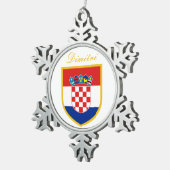 Kroatische vlag gepersonaliseerd tin sneeuwvlok ornament (Rechts)