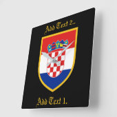 Kroatische vlag gepersonaliseerd vierkante klok (Hoek)
