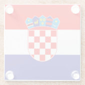 Kroatische vlag glazen onderzetter (Achterkant)