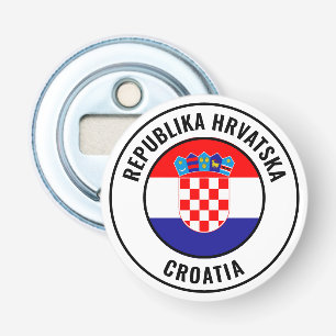 Kroatische vlag: groots patriottische bottenopener button flesopener