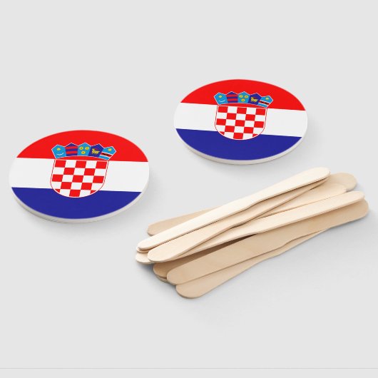 Kroatische vlag handwaaier (Niet-gemonteerd)