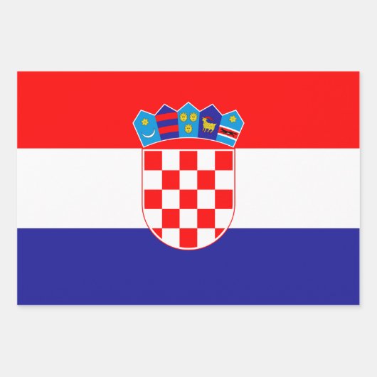 Kroatische vlag, hart en Kroatische Mode / cadeaus Inpakpapier Vel (Voorkant)