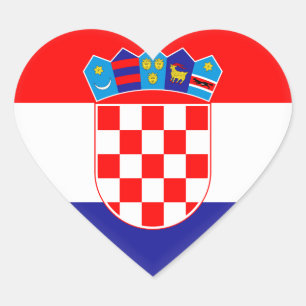 Kroatische vlag hart sticker