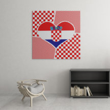 Kroatische Vlag Hartcollage Met Rode Ruiters Canva