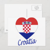 Kroatische vlag Heart Briefkaart (Voorkant / Achterkant)
