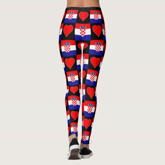 Kroatische vlag - Heart Pattern Leggings (Achterkant)