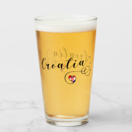 Kroatische vlag, ik hou van Kroatië Glas
