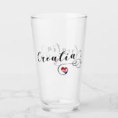 Kroatische vlag, ik hou van Kroatië Glas (Voorkant)