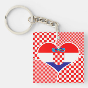 Kroatische vlag in Heart Hrvatska Zastava Sleutelhanger