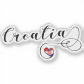 Kroatische vlag in Heart, Kroatië Sticker (Voorkant)
