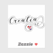 Kroatische vlag in Heart, Kroatië Sticker (Vel)