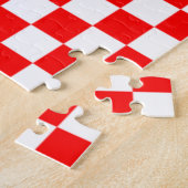 Kroatische vlag in Heart Shaped Collage Jigzaag Pu Legpuzzel (Zijkant)