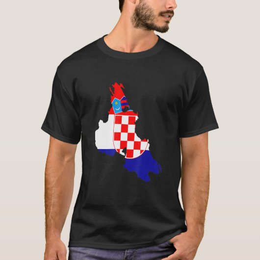 Kroatische vlag in Krk T-shirt (Voorkant)