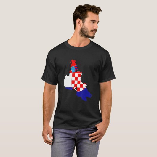 Kroatische vlag in Krk T-shirt (Voorkant volledig)