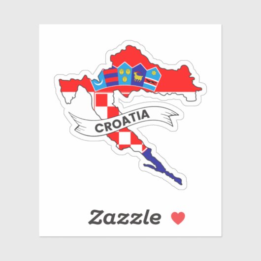Kroatische vlag kaart sticker (Vel)