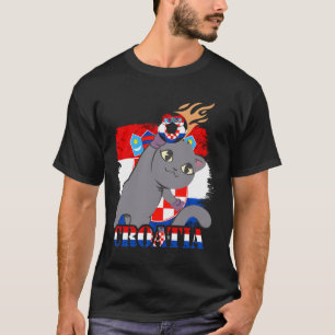 Kroatische Vlag Kat Kroatisch Voetbal Kroatische R T-shirt