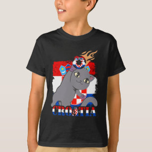 Kroatische Vlag Kat Kroatisch Voetbal Kroatische W T-shirt