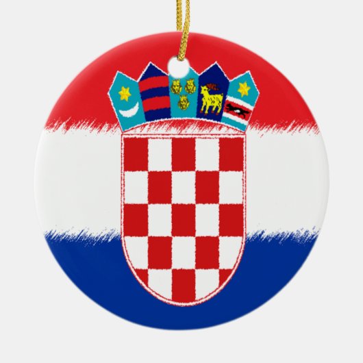 Kroatische vlag keramisch ornament (Voorkant)
