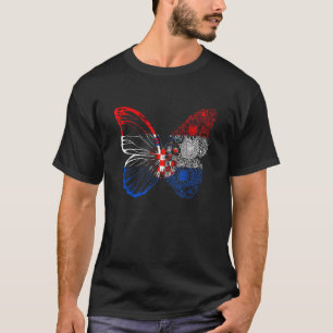 Kroatische vlag Kroatië Butterfly Hrvatska Kroatis T-shirt