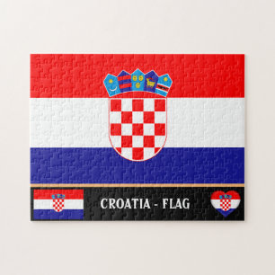 Kroatische vlag & Kroatië - land, vakantie/sport Legpuzzel