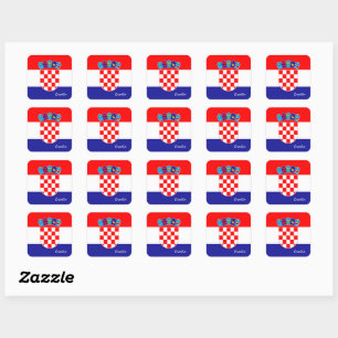 Kroatische vlag & Kroatië mode sticker/sport Vierkante Sticker