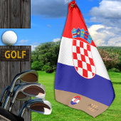 Kroatische vlag & Kroatië, monogrammed/Golfhanddoe Golfhanddoek