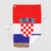 Kroatische vlag & Kroatië, monogrammed/Golfhanddoe Golfhanddoek (Insitu)