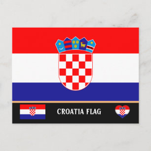 Kroatische vlag & Kroatië - reizen, vakantie /spor Briefkaart