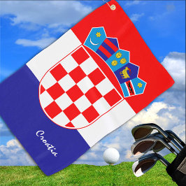 Kroatische vlag & Kroatië reizen, vakantie / sport Golfhanddoek