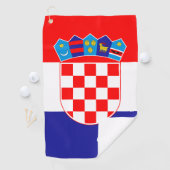 Kroatische vlag & Kroatië reizen, vakantie / sport Golfhanddoek (Insitu)