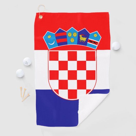 Kroatische vlag & Kroatië reizen, vakantie / sport Golfhanddoek (Insitu)
