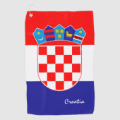 Kroatische vlag & Kroatië reizen, vakantie / sport Golfhanddoek (Voorkant)