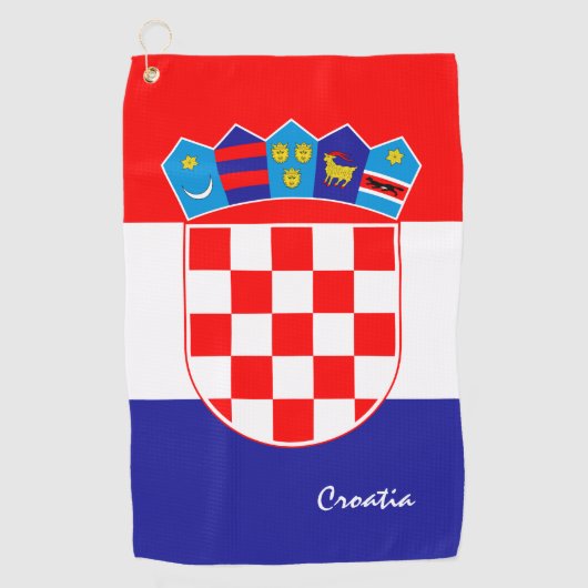 Kroatische vlag & Kroatië reizen, vakantie / sport Golfhanddoek (Voorkant)