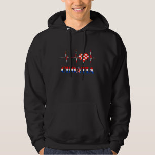 Kroatische vlag Kroatische Pride Heartbeat EKG Hoodie