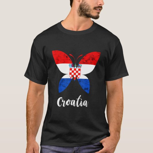 Kroatische vlag Kroatische Vintage Kroatische vlag T-shirt (Voorkant)