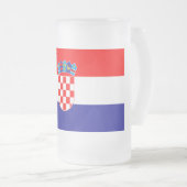 Kroatische vlag matglas bierpul (Voorkant rechts)