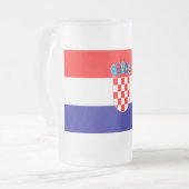 Kroatische vlag matglas bierpul (Voorkant links)