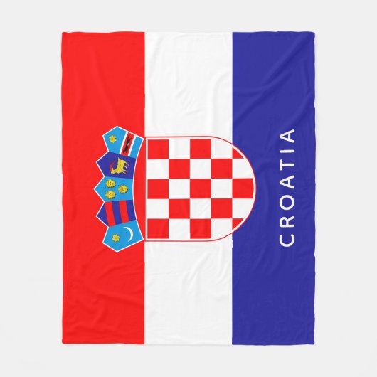 Kroatische vlag met aangepaste tekst fleece deken (Voorkant)